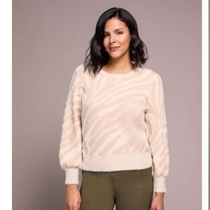 Double-Knit Puff Long Sleeve Crew Neck